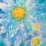 Giant blue flower painting.