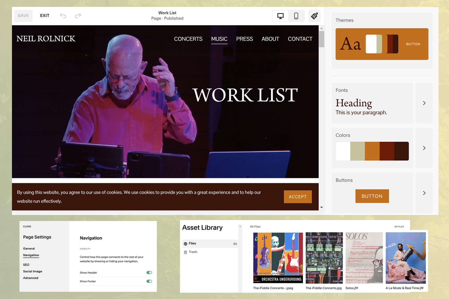 Mockup of web design project done in NYC.
